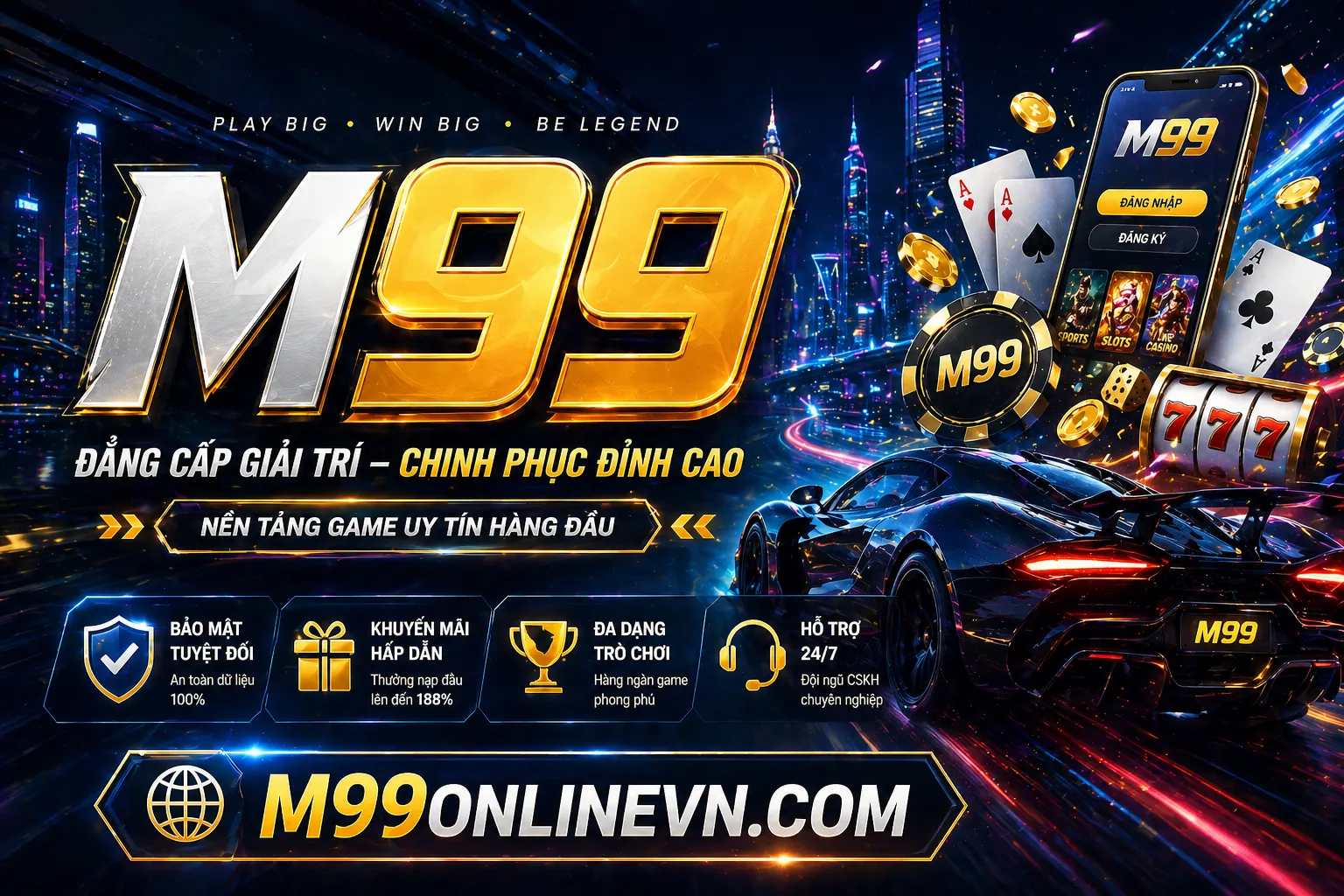 Hình ảnh chào mừng đăng ký benvip casino với các biểu tượng trò chơi và phần thưởng hấp dẫn